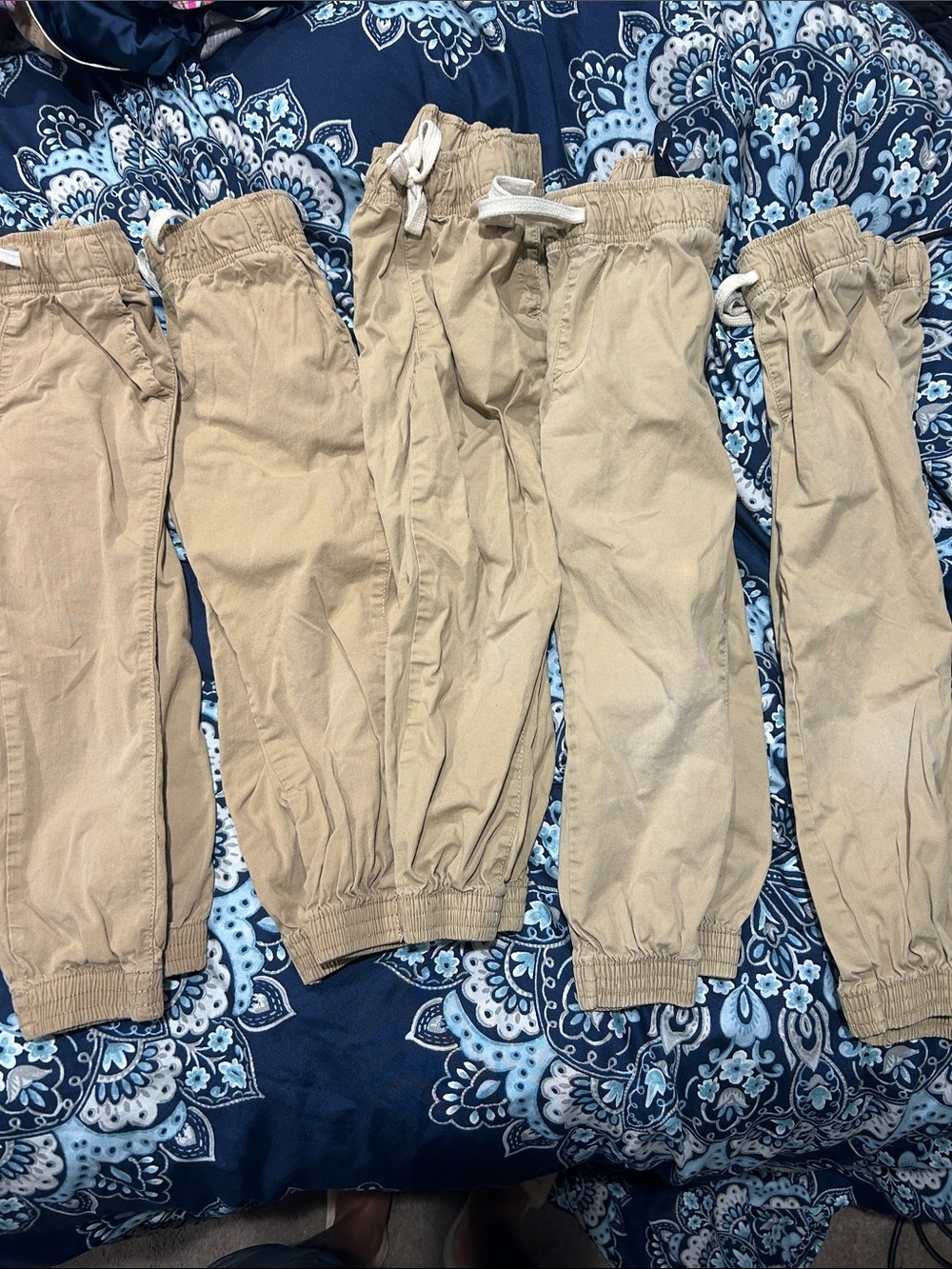 Kids Khaki Elastic-Waist Joggers — Neutral Khaki